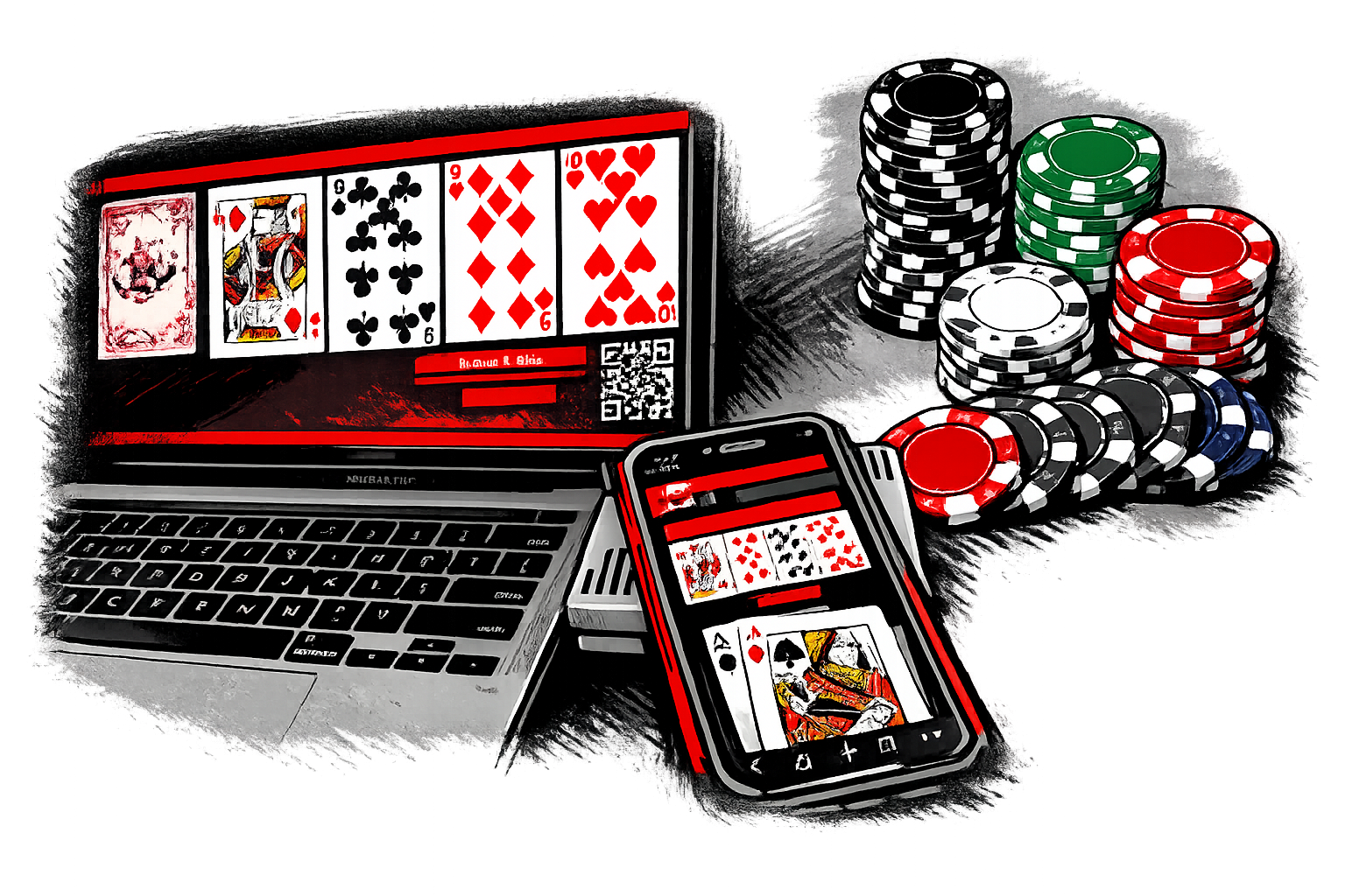 RbPkr - Texas Hold'em poker card dealer app showing cards dealt to a player's phone